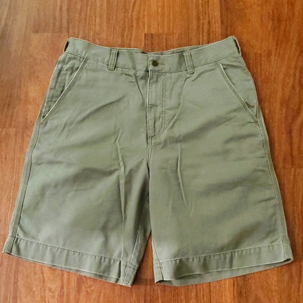 Transcript Men's Olive Green Khaki Shorts - Size 34W